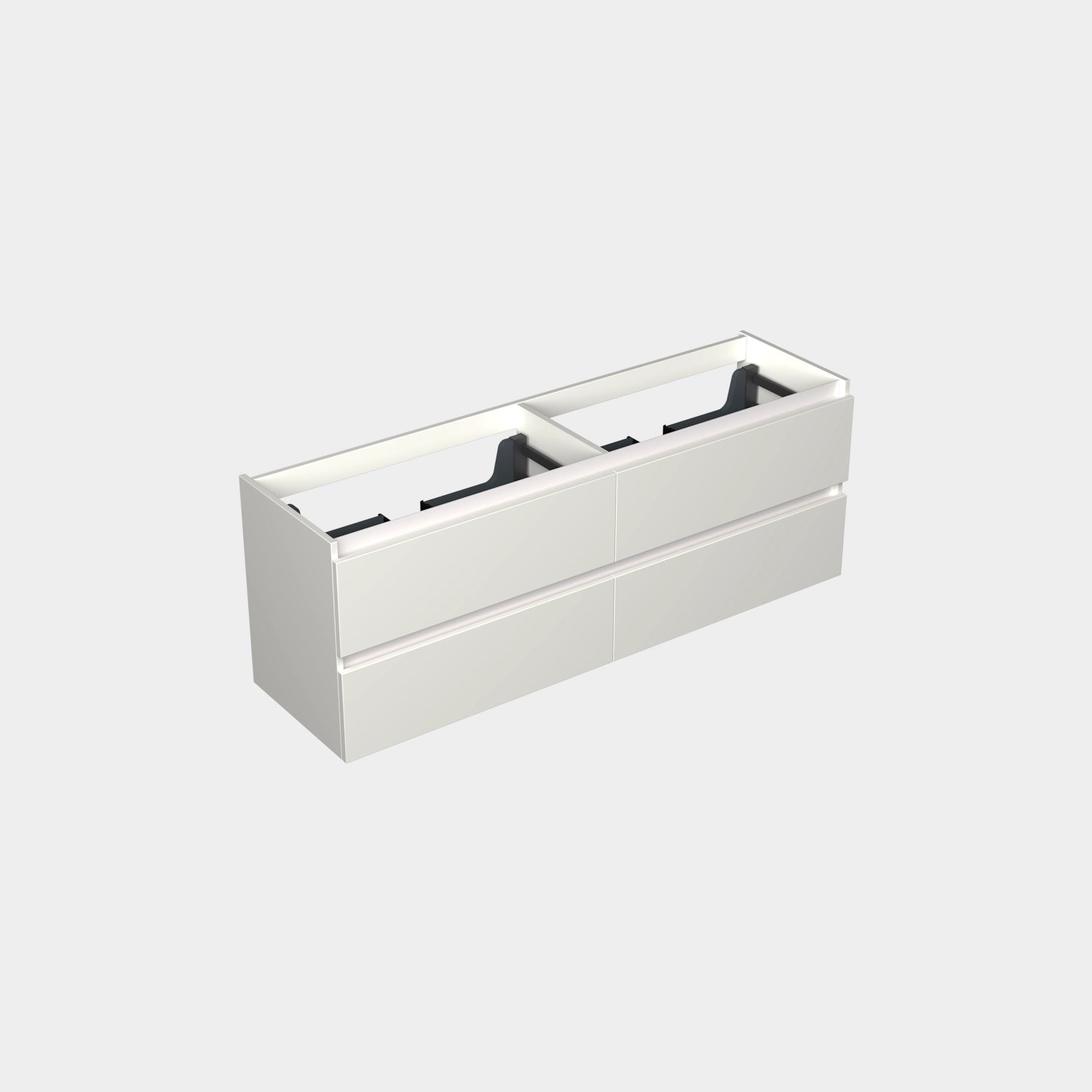 Dutchline Badmeubel Onderkast Mat Wit 160X46Cm 4 Lades 2 Uitsparingen