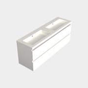 Dutchline Badmeubel Onderkast Mat Wit 200X46Cm 4 Lades 2 Uitsparingen