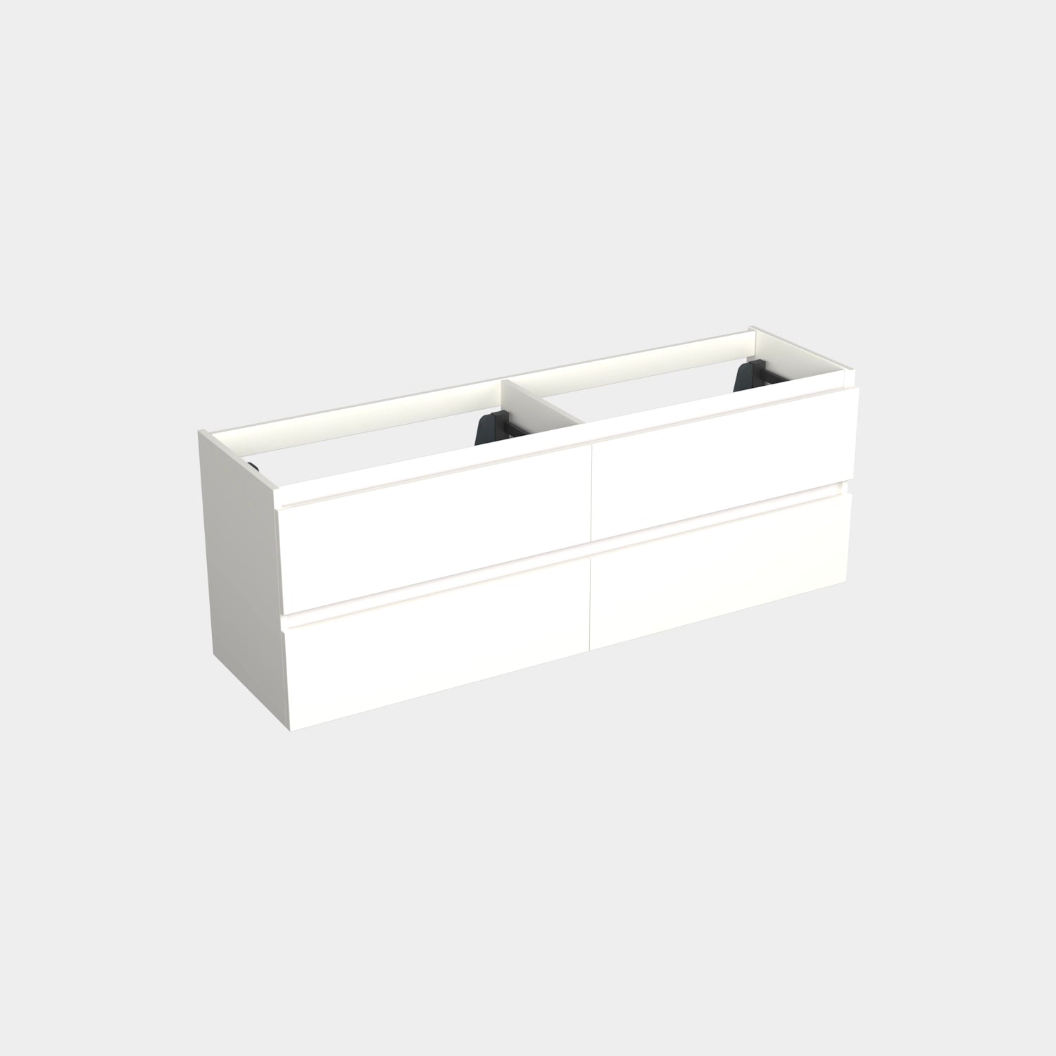Dutchline Badmeubel Onderkast Mat Wit 200X46Cm 4 Lades 2 Uitsparingen
