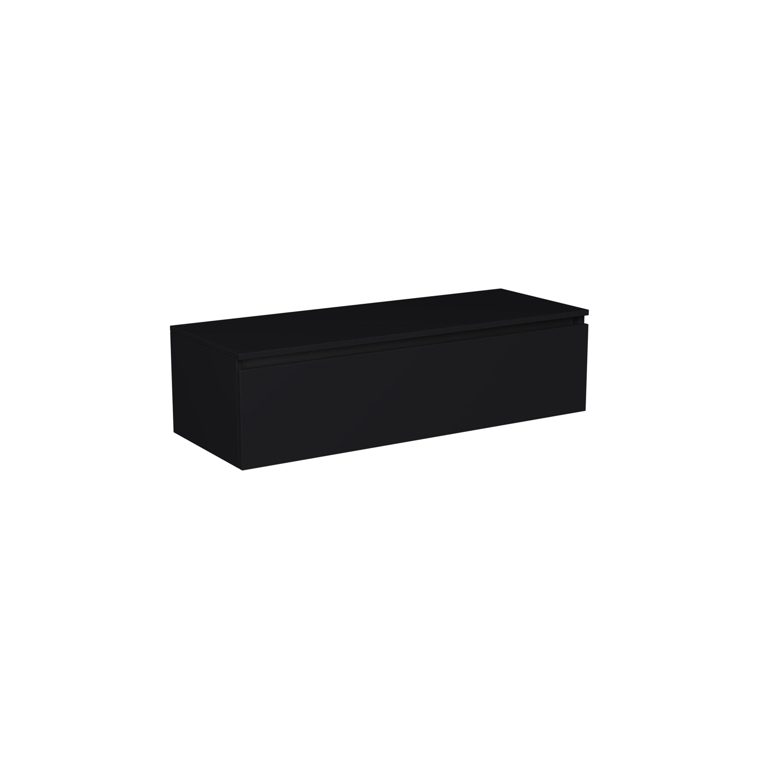 Dutchline Badmeubel Onderkast Mat Zwart 120X46Cm 1 Lade 2 Uitsparingen