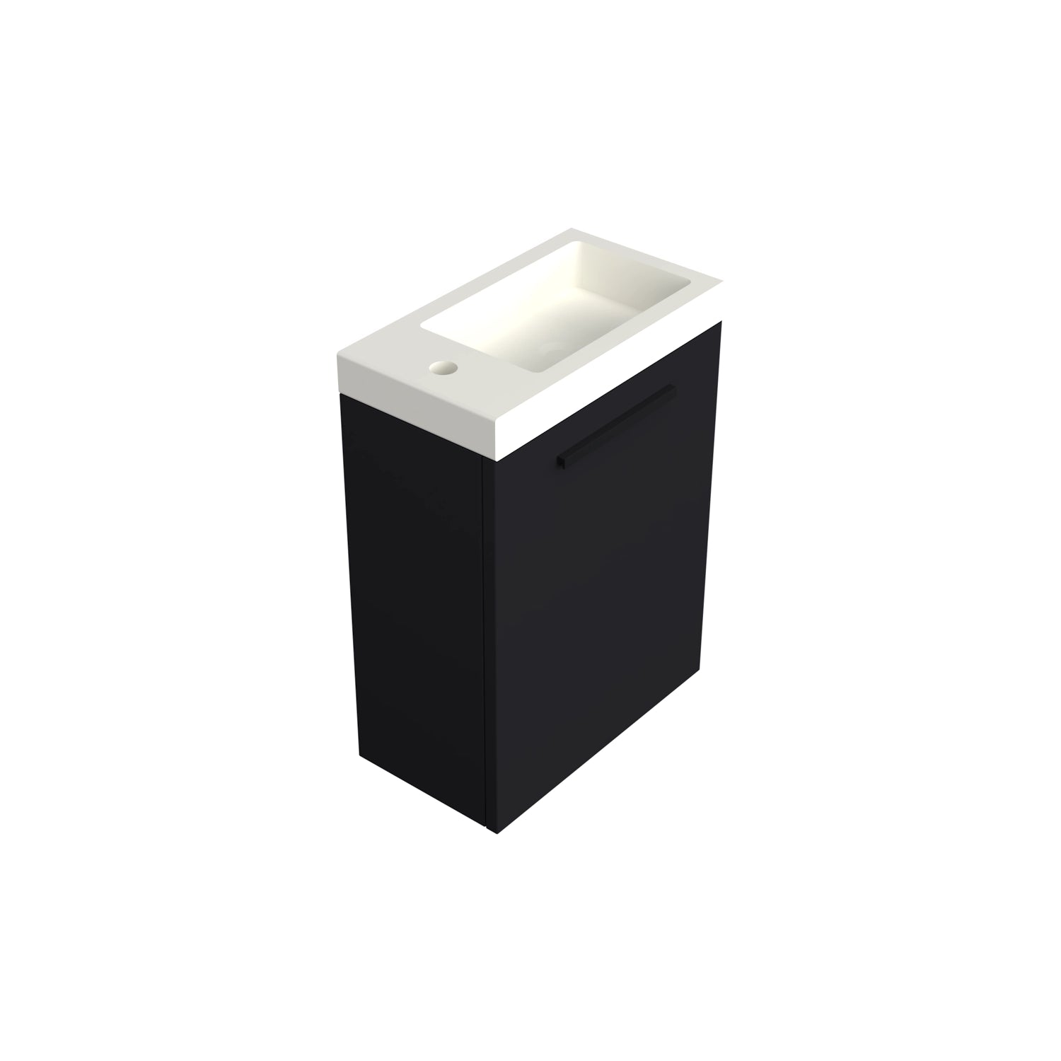 Dutchline Badmeubel Onderkast Mat Zwart 36X18Cm 1 Deur (Links/Rechts)
