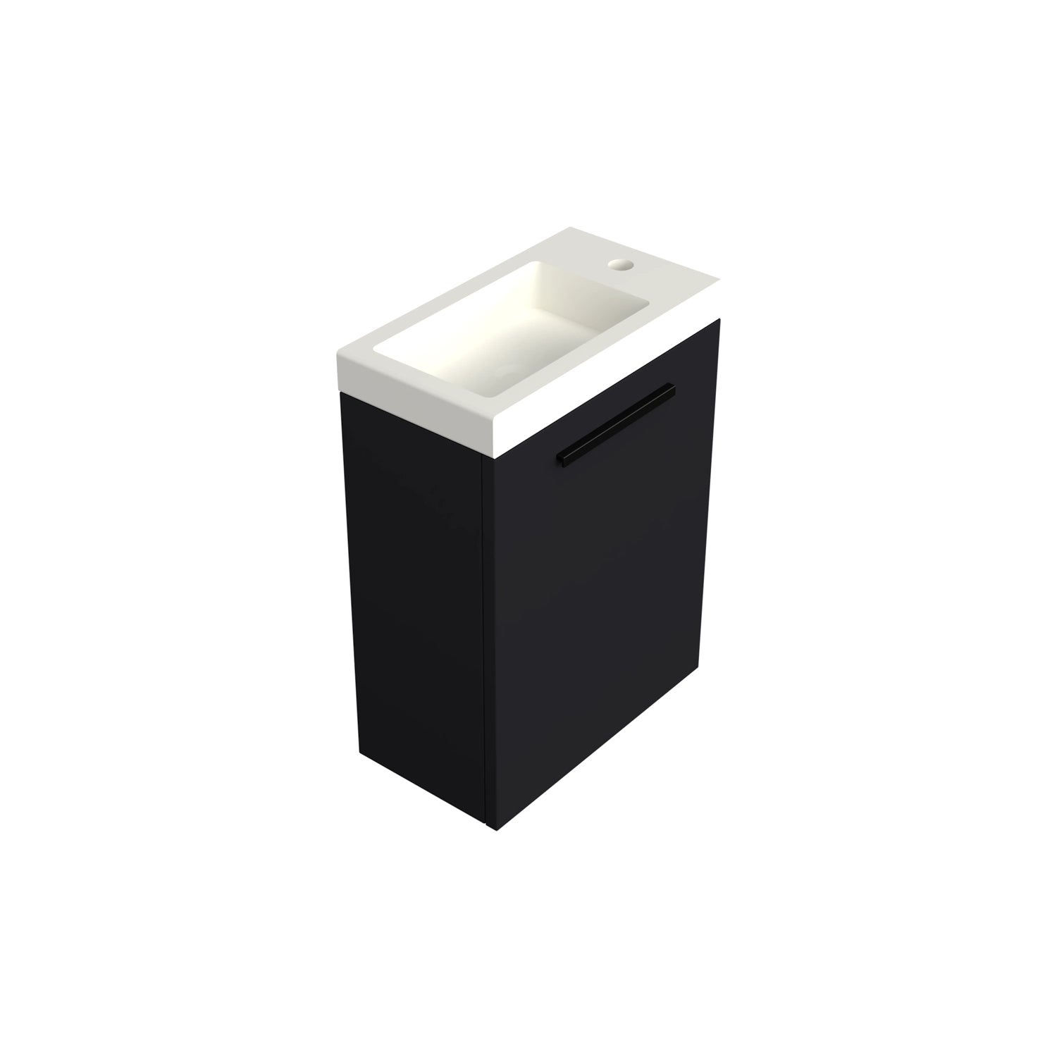 Dutchline Badmeubel Onderkast Mat Zwart 36X18Cm 1 Deur (Links/Rechts)