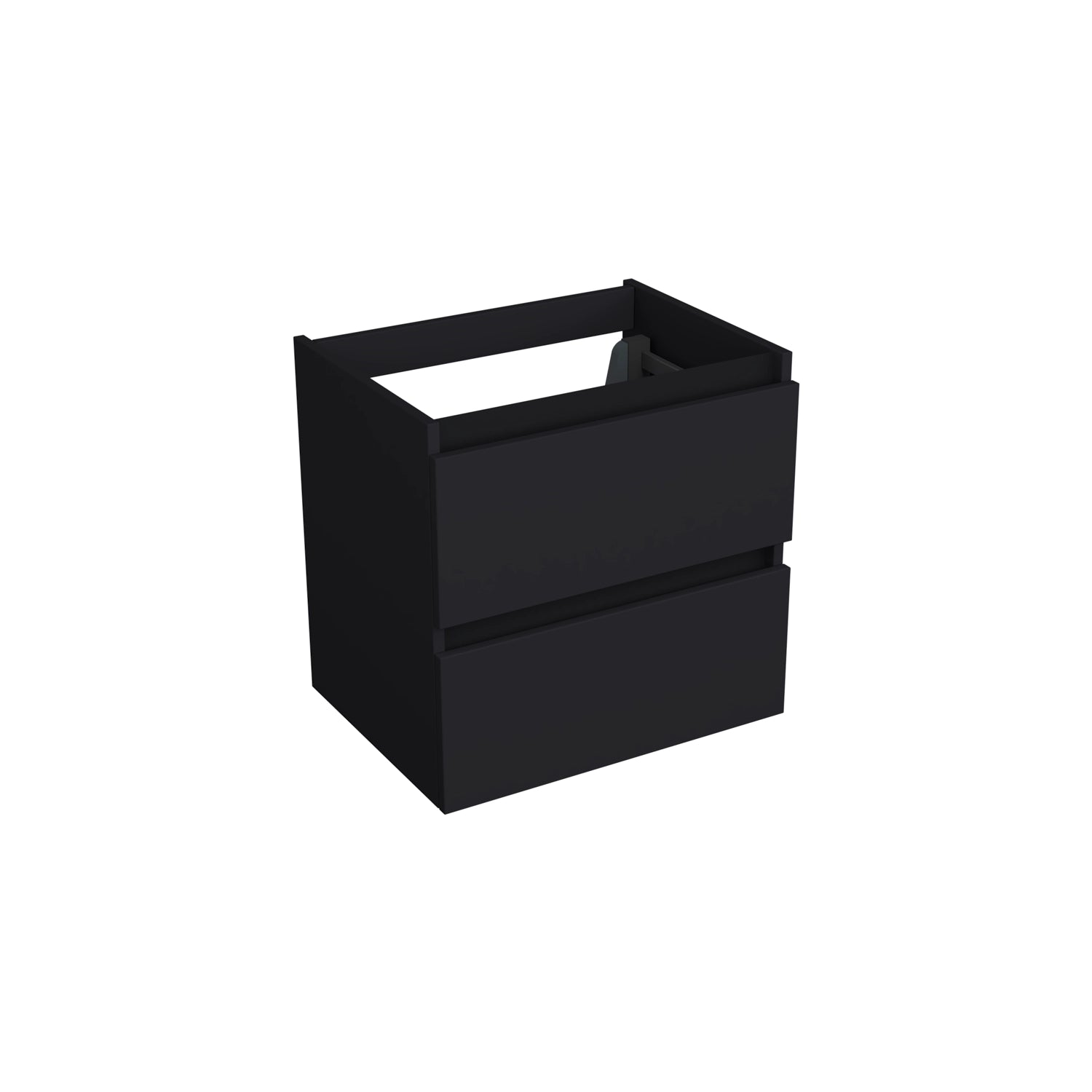 Dutchline Badmeubel Onderkast Mat Zwart 60X46Cm 2 Lades 1 Uitsparing