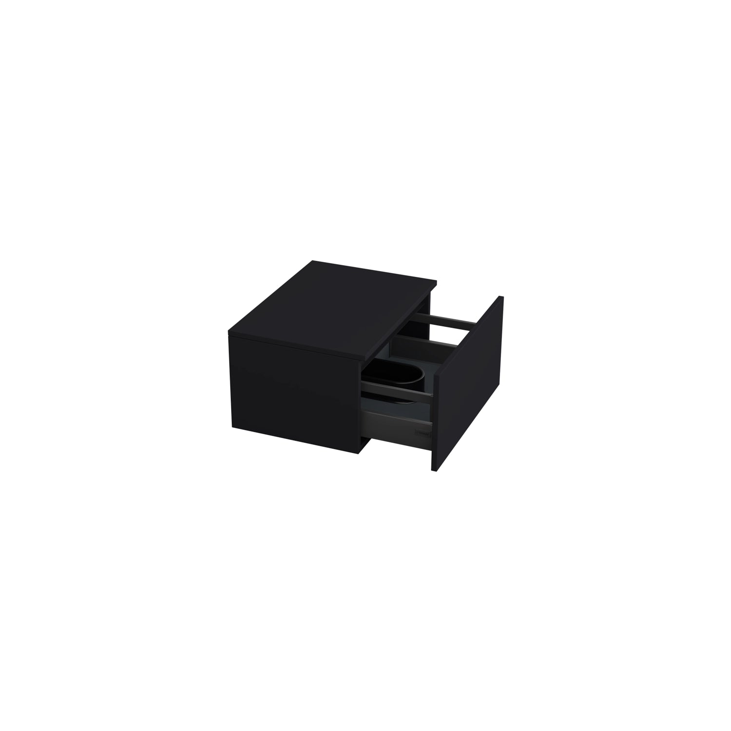 Dutchline Badmeubel Onderkast Mat Zwart 60X46Cm 1 Lade 1 Uitsparing