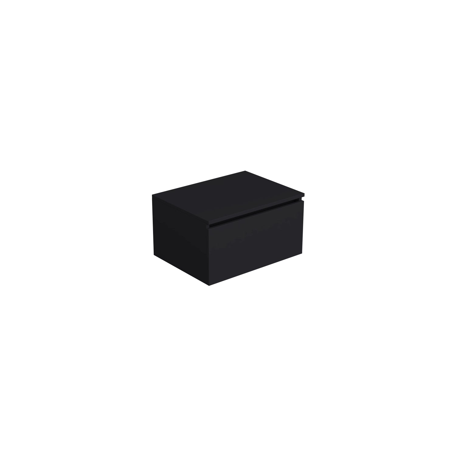 Dutchline Badmeubel Onderkast Mat Zwart 60X46Cm 1 Lade 1 Uitsparing