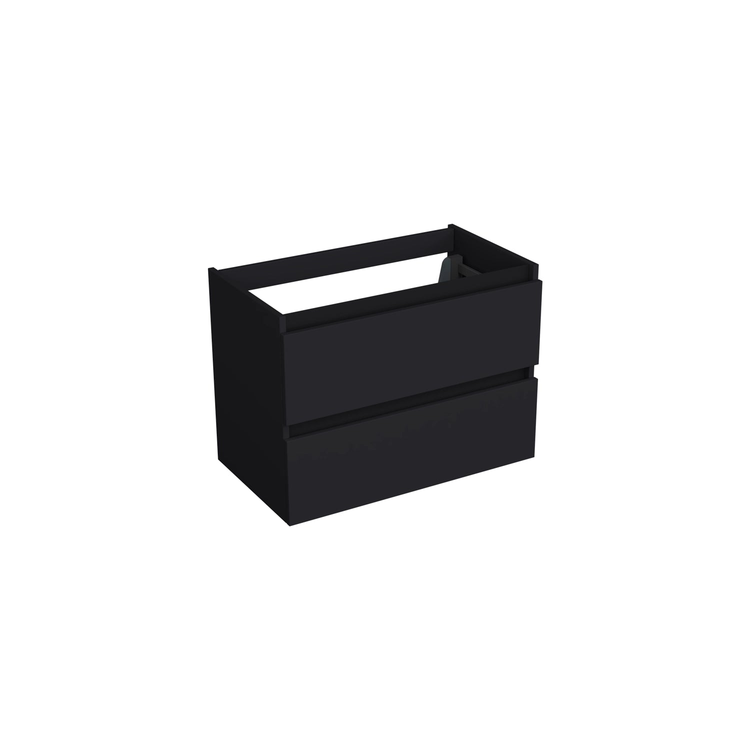 Dutchline Badmeubel Onderkast Mat Zwart 80X46Cm 2 Lades 1 Uitsparing