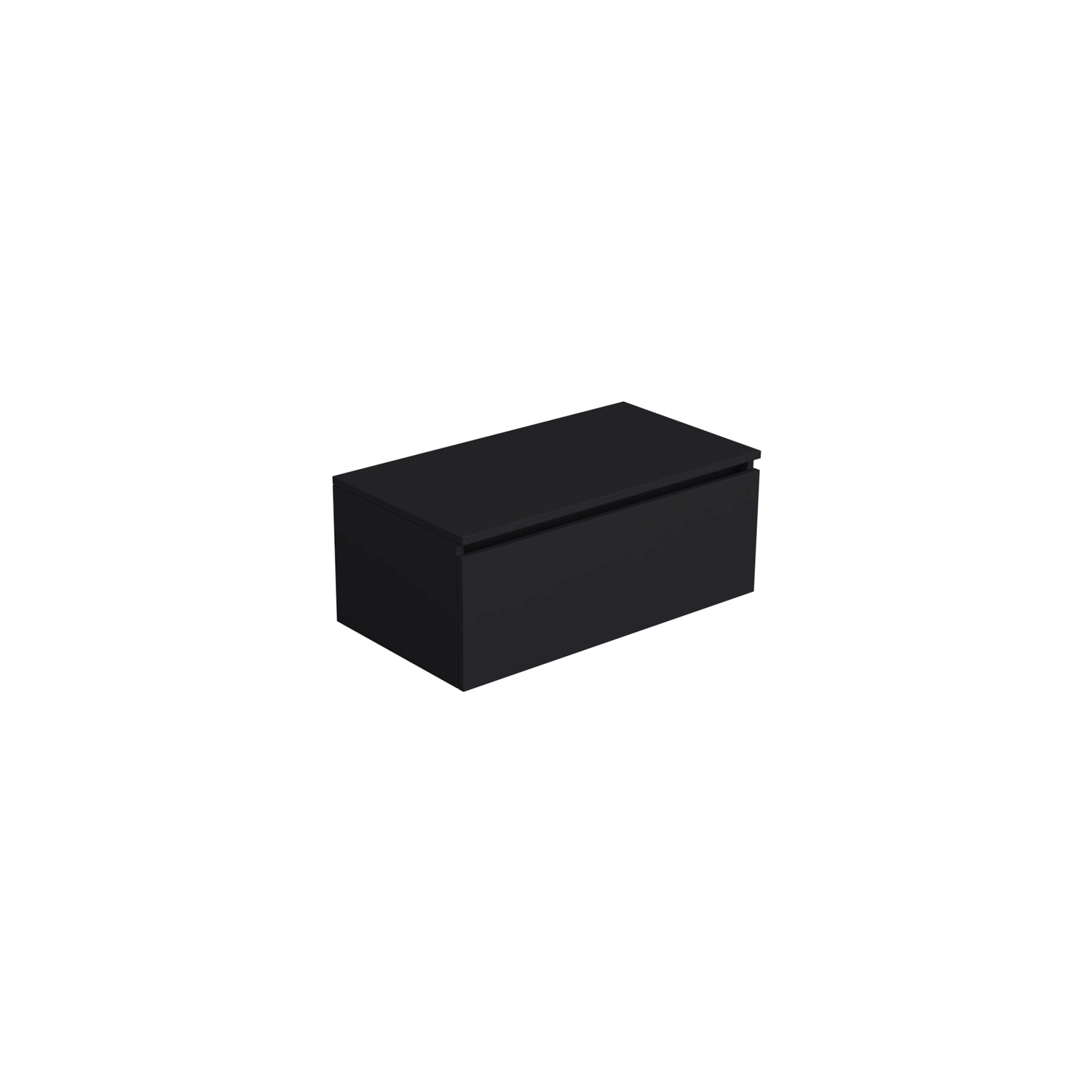 Dutchline Badmeubel Onderkast Mat Zwart 80X46Cm 1 Lade 1 Uitsparing