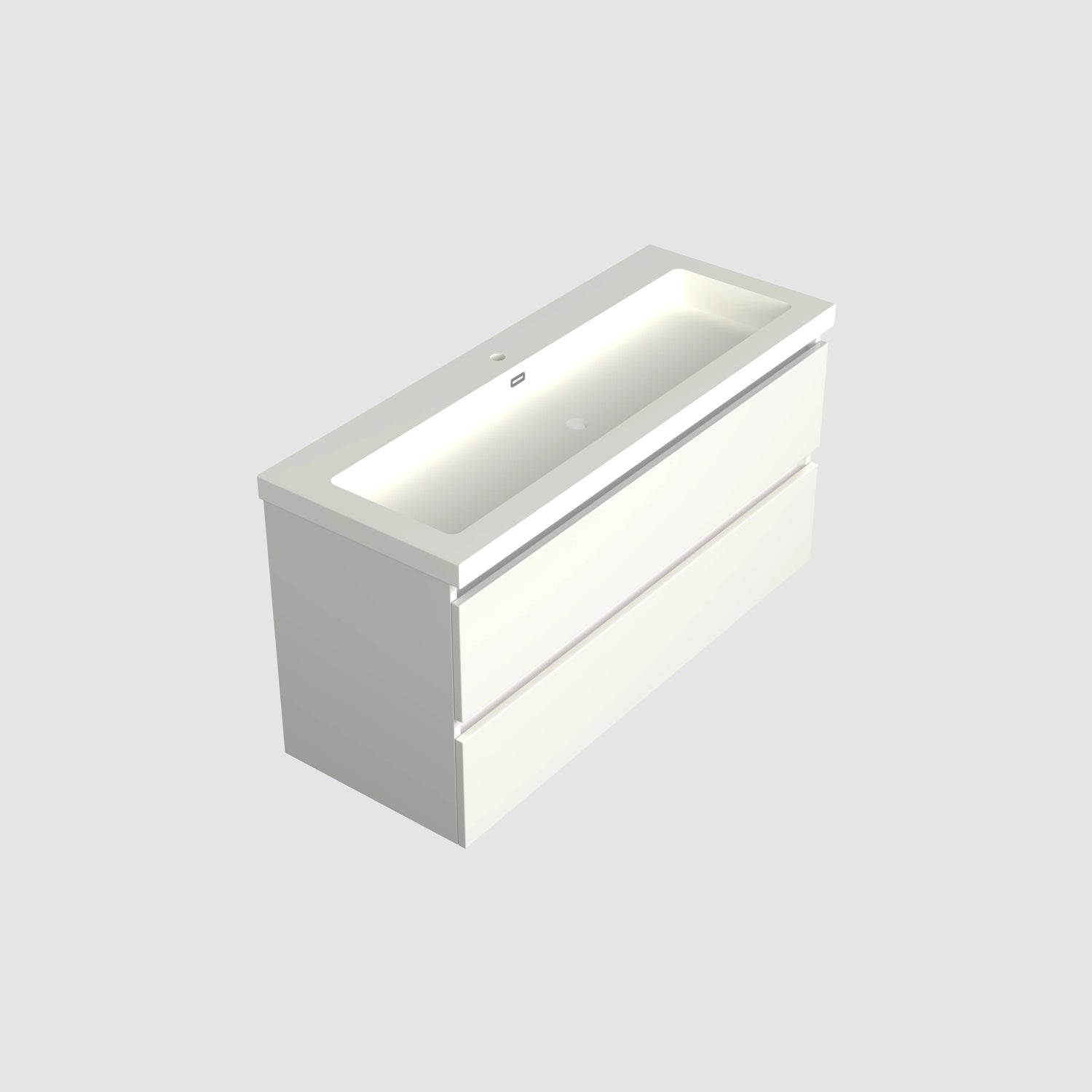 Dutchline Badmeubel Onderkast Midden - Glans Wit - 120X46Cm - 2 Lades - 1 Uitsparing