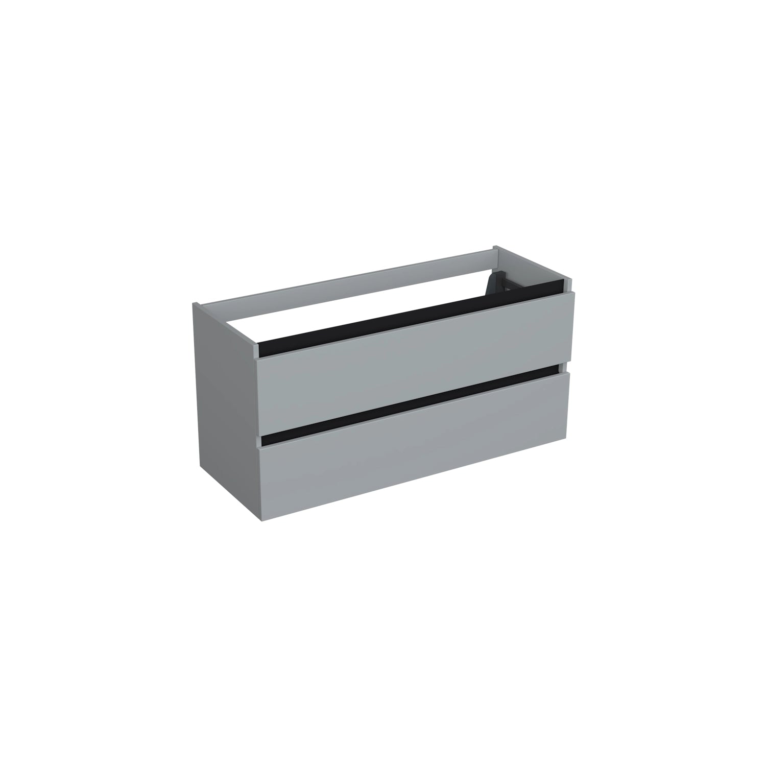 Dutchline Badmeubel Onderkast Midden Mat Grijs 120X46Cm 2 Lades 1 Uitsparing
