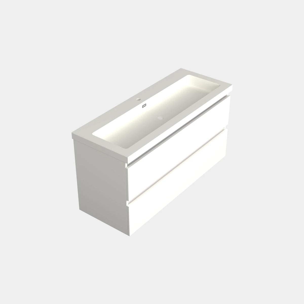 Dutchline Badmeubel Onderkast Midden - Mat Wit - 120x46cm - 2 Lades - 1 Uitsparing