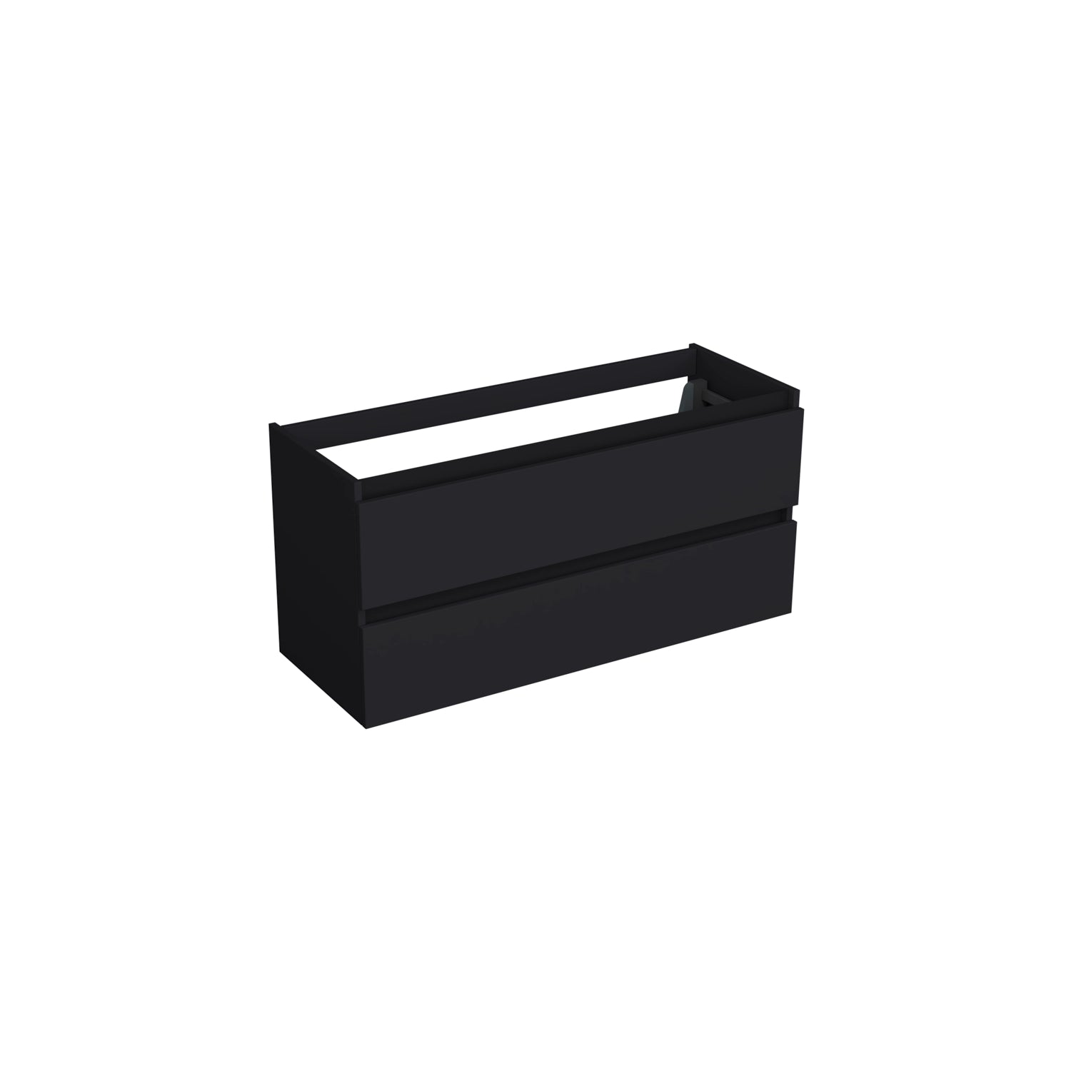 Dutchline Badmeubel Onderkast Midden Mat Zwart 120X46Cm 2 Lades 1 Uitsparing