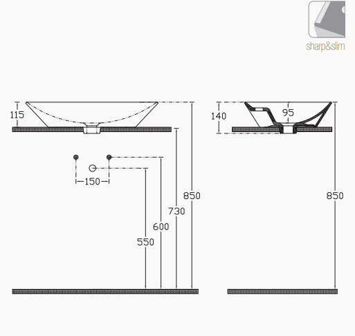 Isvea SistemaY Opzetwastafel 60 cm, Wit