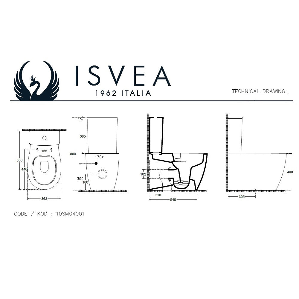 ISVEA Sentimenti Neo Complete Rimless Staand Toilet met Geïntegreerde Bidetkraan