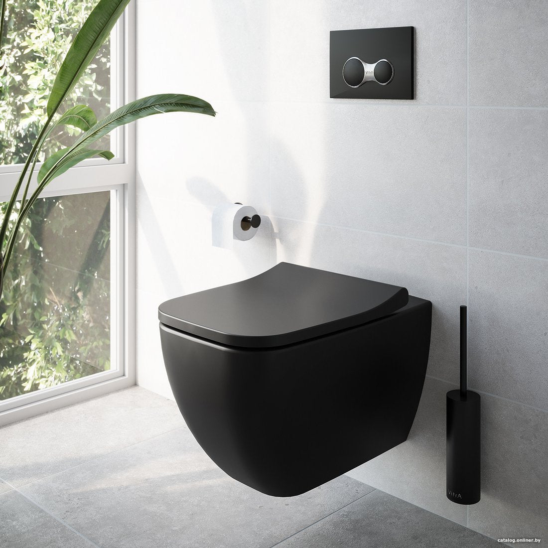 VitrA Integra Square Rim-Ex Wandcloset Inc. Wc Bril, Zonder Bidet, Mat Zwart