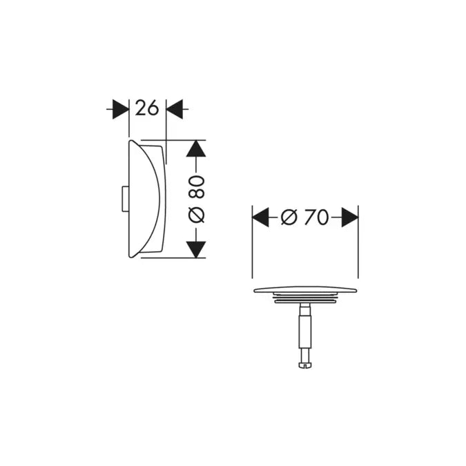 Hansgrohe Flexaplus - Bovenste Set Voor Badafvoer- En Overloopset, Chroom