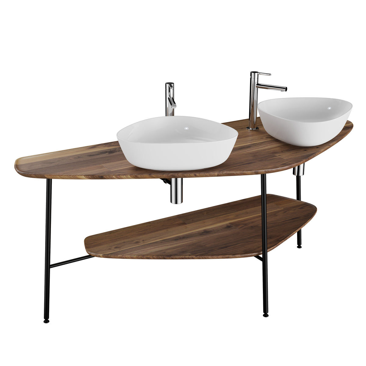 Vitra Plural Console Unit, 160 cm, Donker Eiken, Dubbel