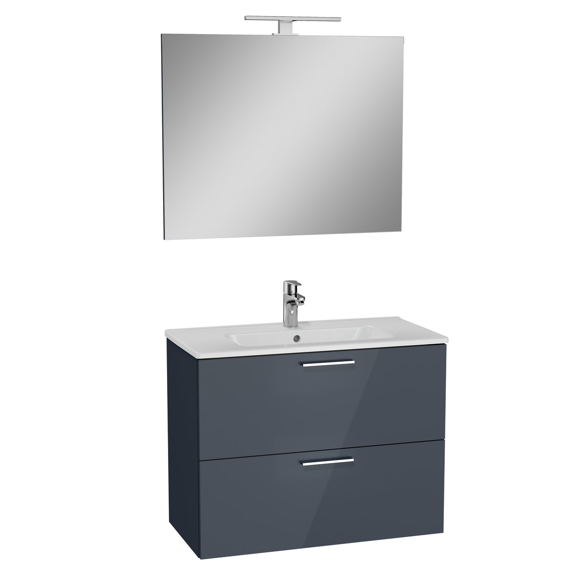 VitrA Mia Bathroom Furniture Set 80cm, Bright Anthracite