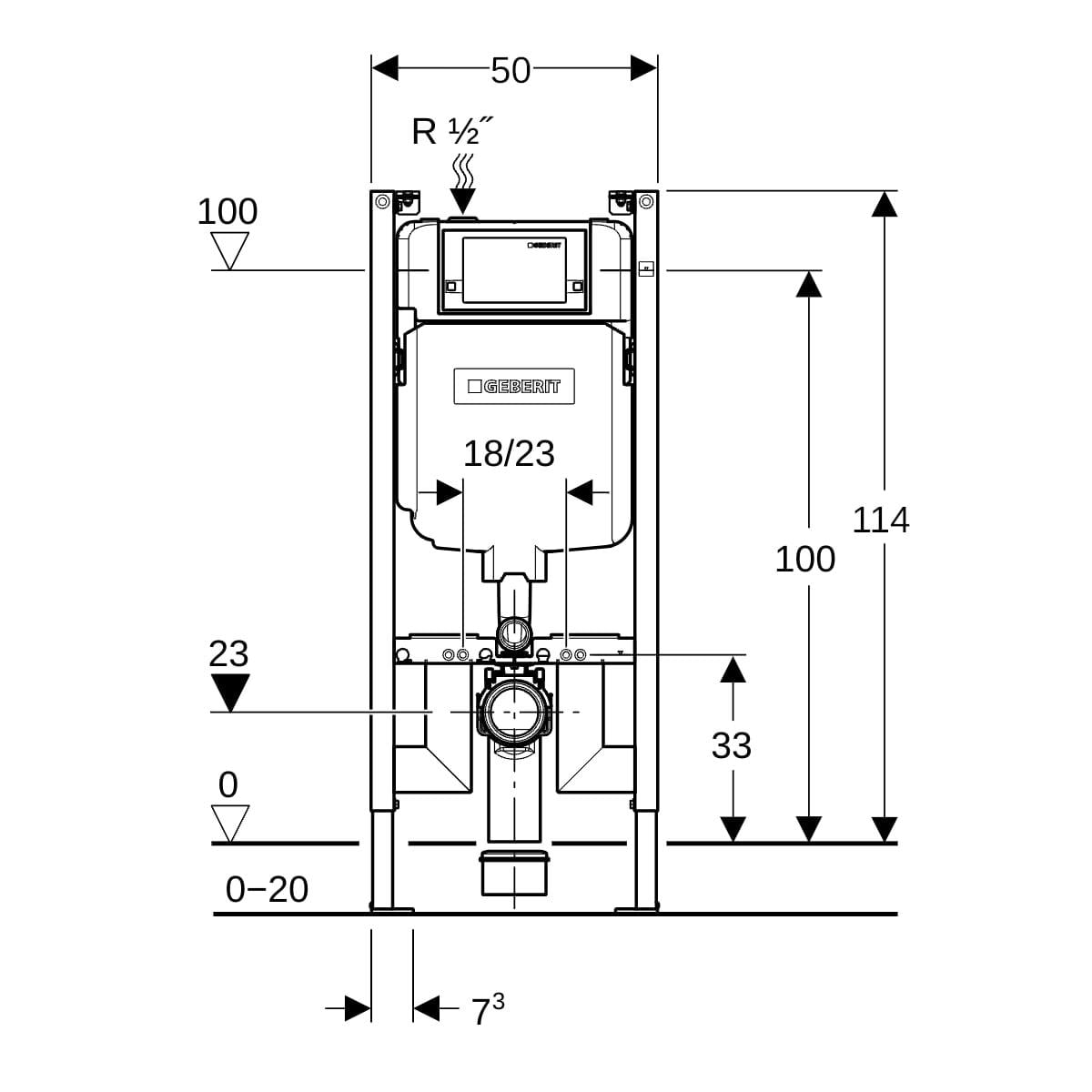 Geberit Alpha Inbouwreservoir 8 Cm Duofix