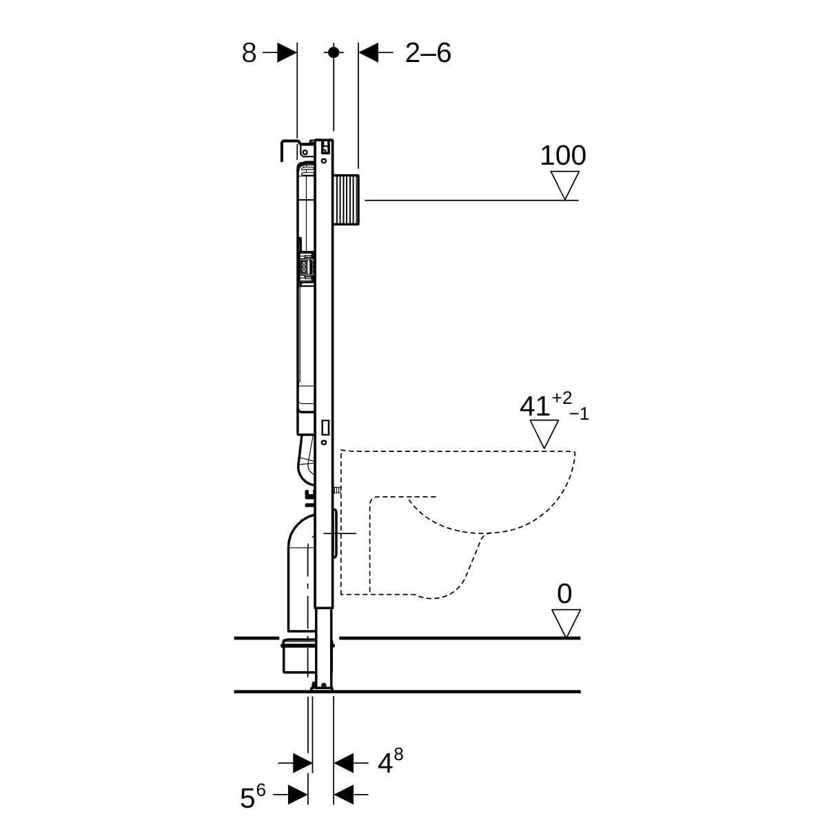 Geberit Alpha Inbouwreservoir 8 Cm Duofix