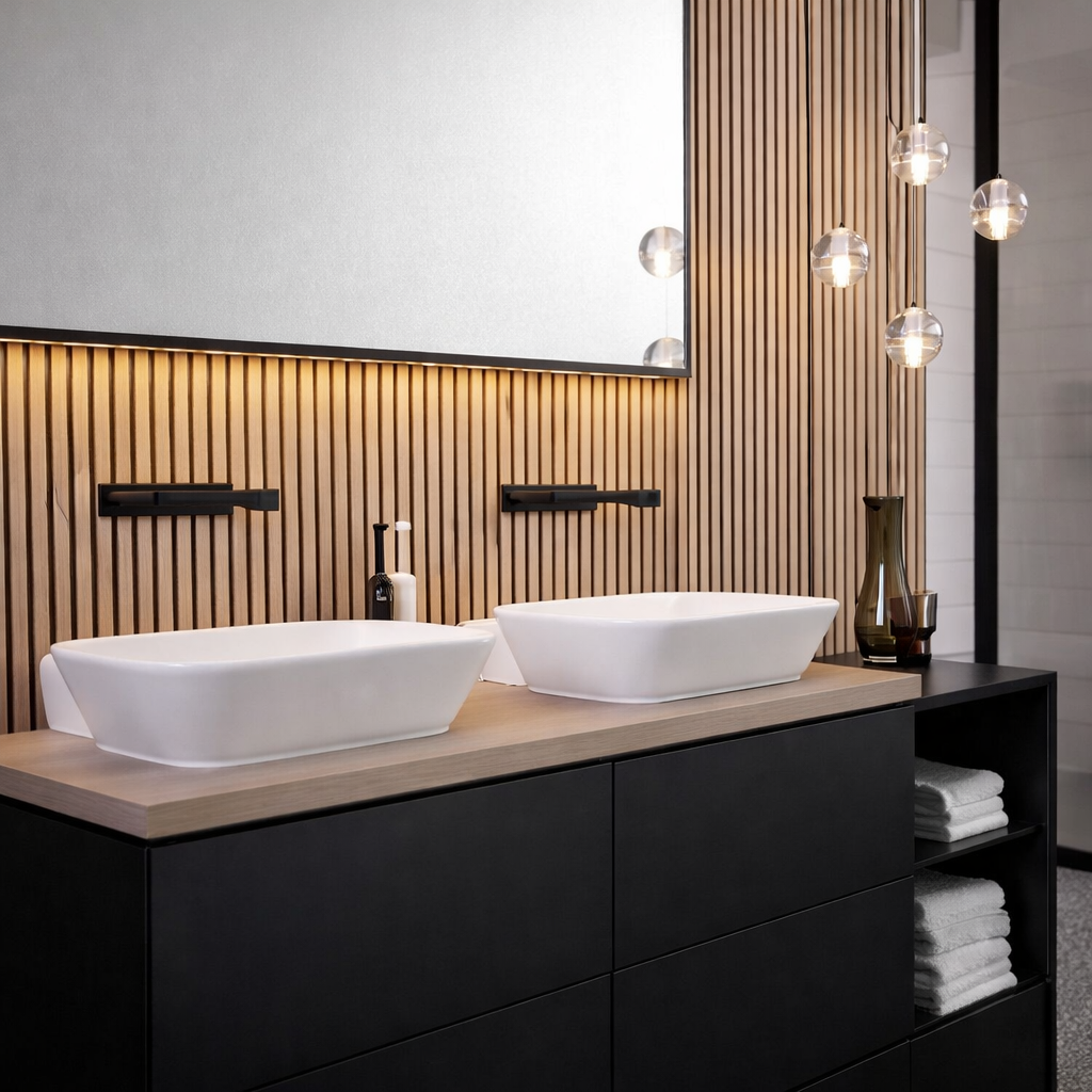 Geberit One Inbouw Wastafelkraan Hoekig Ontwerp Mat Zwart