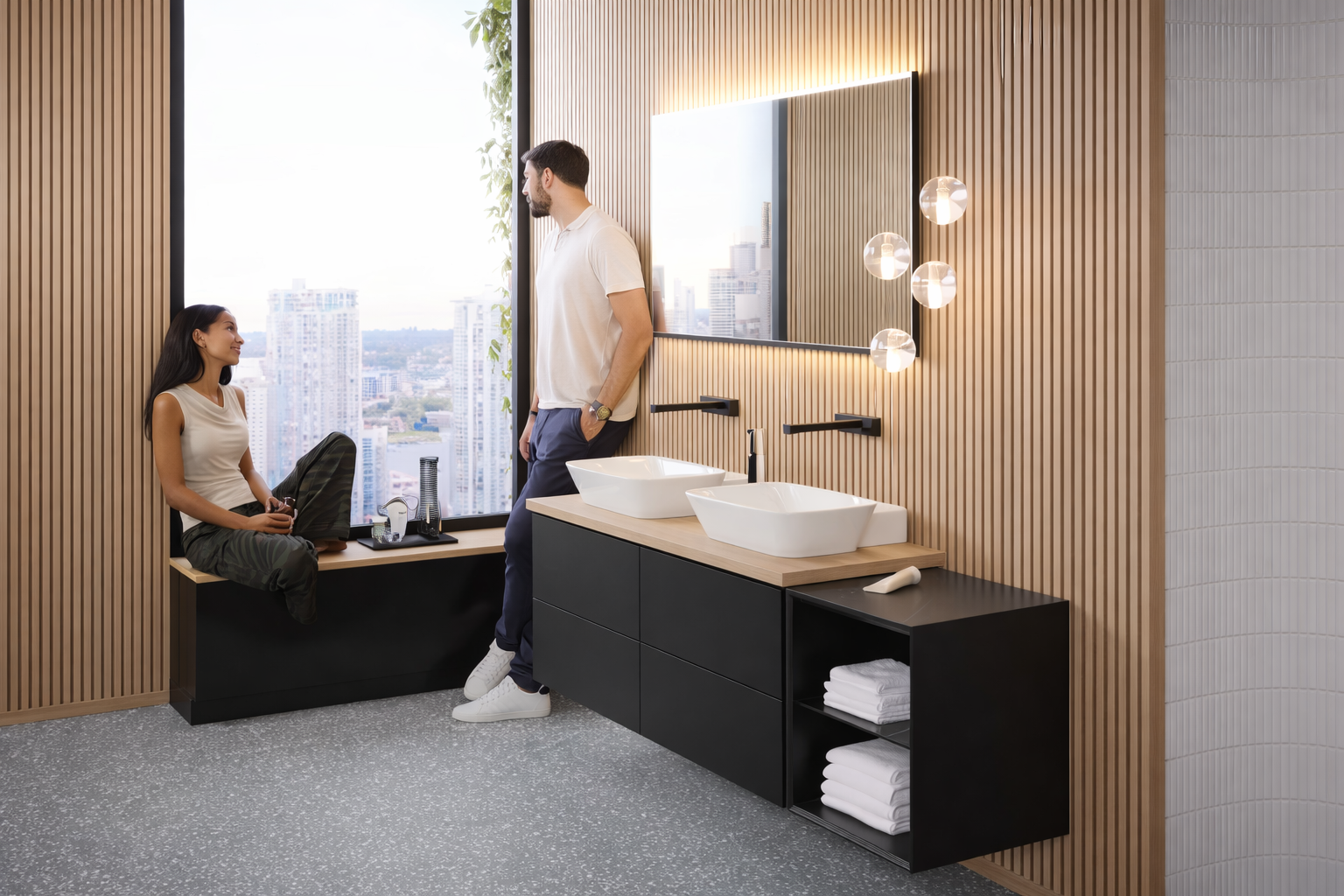 Geberit One Inbouw Wastafelkraan Hoekig Ontwerp Mat Zwart