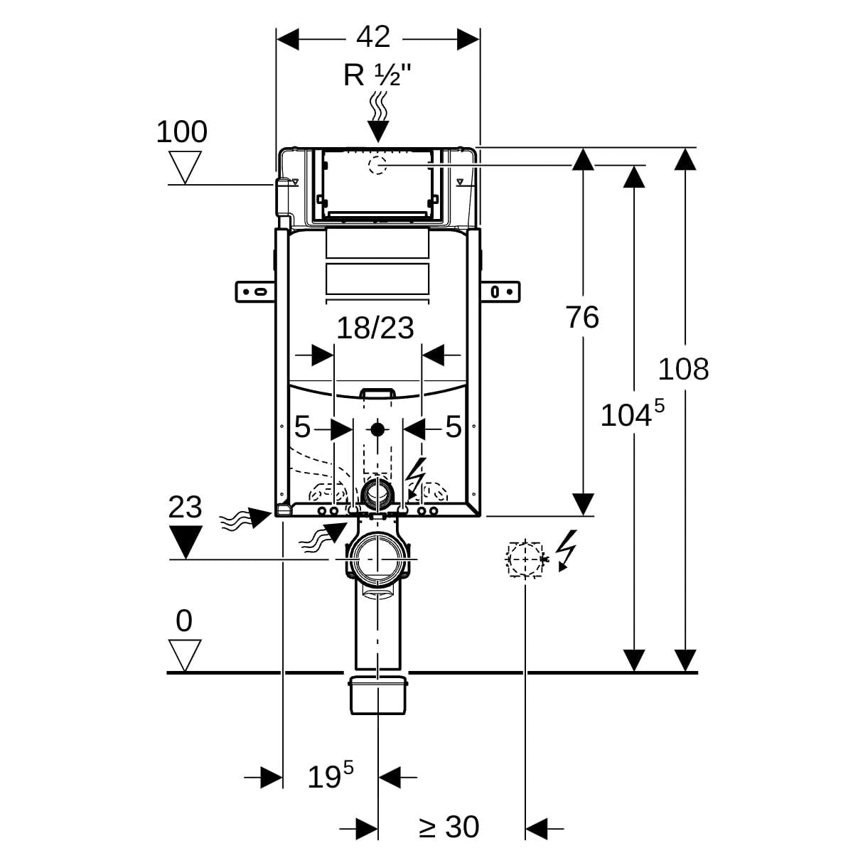 Geberit Sigma Inbouwreservoir 12 Cm Kombifix Met Poten Voor Vloerconstructies