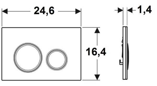 Geberit Sigma 50 Bedieningsplaat - 2-Toets Spoeling, Zwart Glas / Brons, Rond