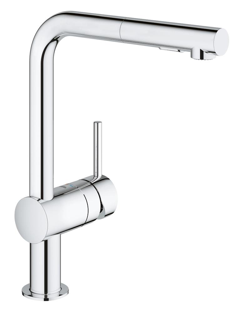Grohe Minta Uittrekbare Keukenkraan Chroom Keukenkranen   Grohe Minta