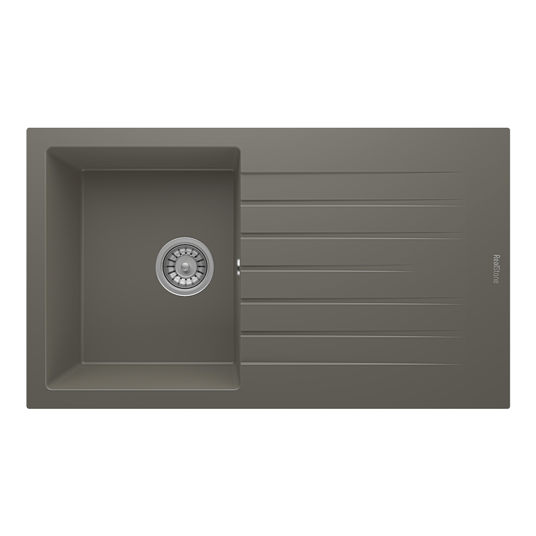 RealStone Troya 86 granieten spoelbak Grijs