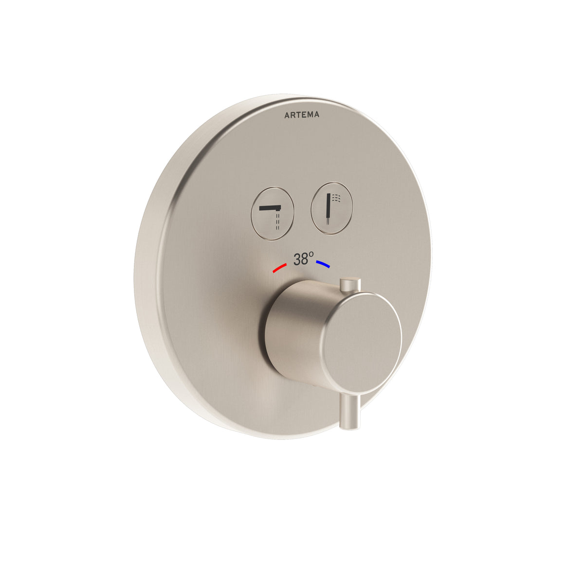 VitrA Root Round Aquacontrol Dusch-/Wannenarmatur, Gebürsteter Nickel