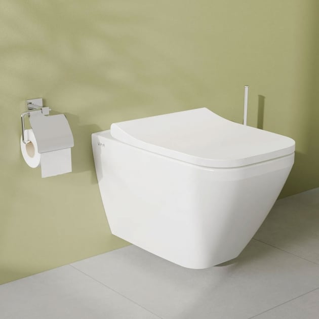 VitrA Integra Square Rim-Ex Wandcloset Inc. Wc Bril, Zonder Bidet, Wit